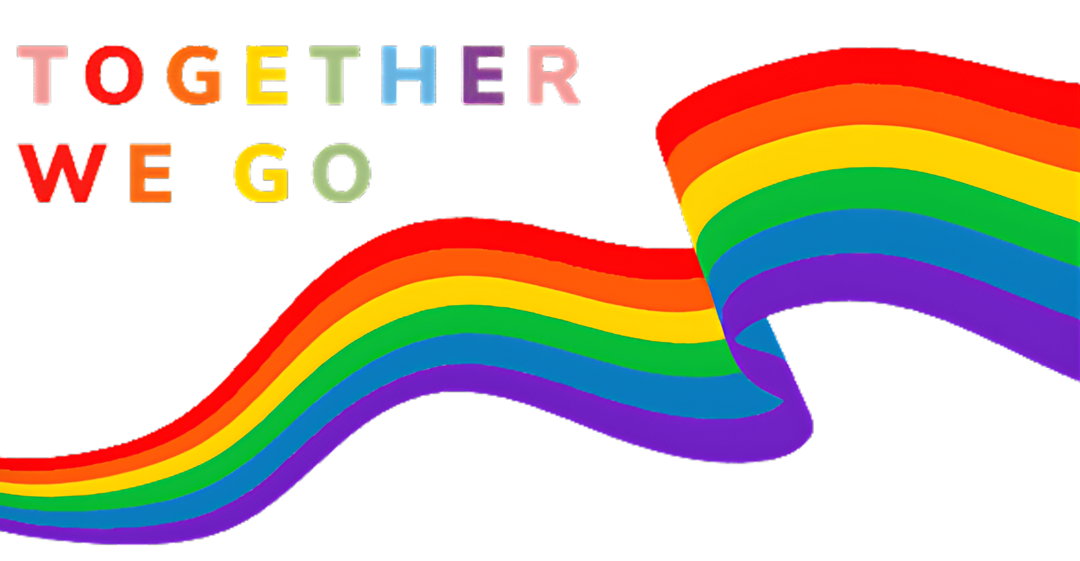 Together We Go Mockup Rainbow Banner